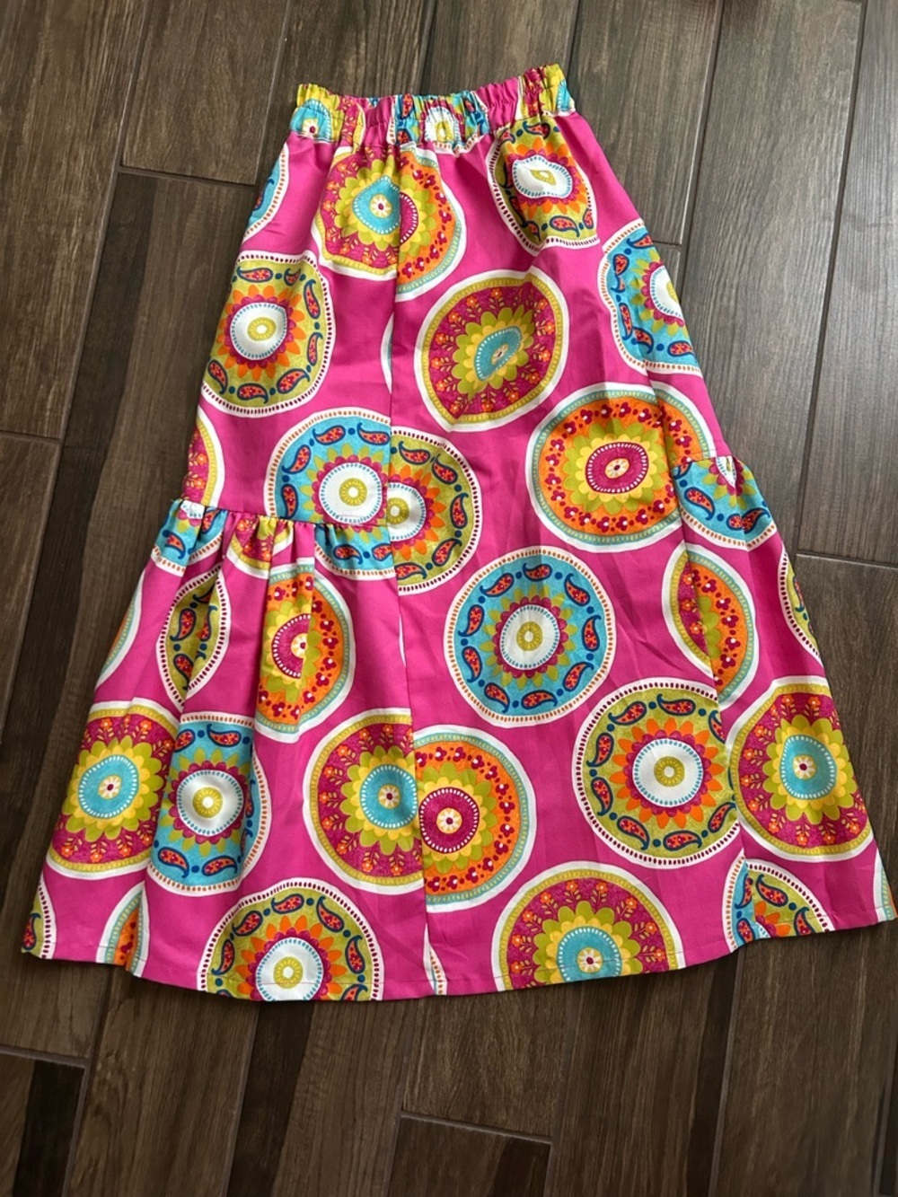NWT Sami Sabbadini Geometric Print A-Line Maxi Cotton Skirt Sz S